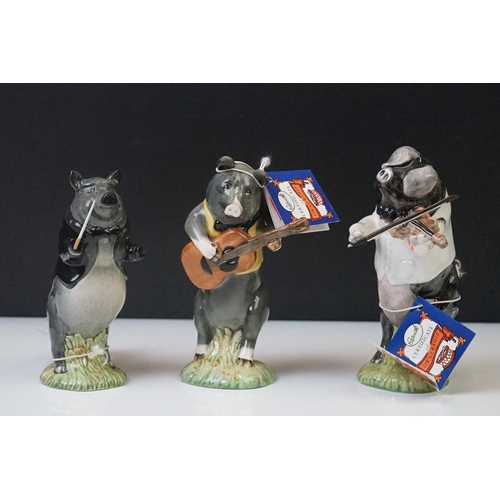 36 - 13 Beswick ' Pig Promenade ' band figures to include 2 x PP 9 Christopher (one boxed), PP 7 James, P... 