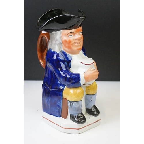 38 - Six Large Royal Doulton character jugs to include D 6967 Captain Bligh, D 6817 Chelsea Pensioner, D ... 