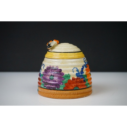 4 - Clarice Cliff for Newport Pottery ' Gayday ' pattern crown jug, 11cm high, together with a Clarice C... 