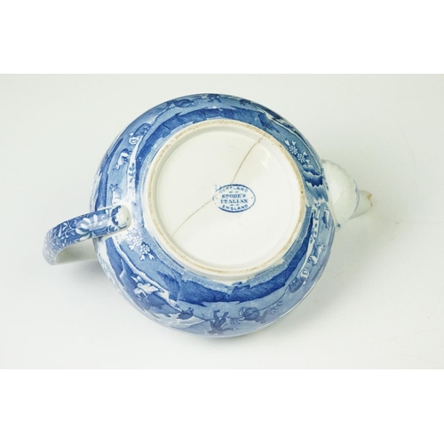 40 - Copeland Spode's Italian Pattern blue & white tea ware comprising 3 x teacups, 3 x tea plates, teapo... 