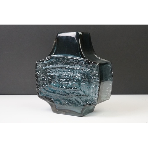 5 - Whitefriars ' TV ' vase in Pewter colourway, from Geoffrey Baxter's Textured range, pattern 9677, 17... 