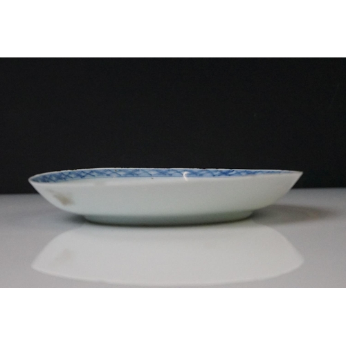 73 - Chinese Nanking Cargo blue and white porcelain saucer, circa 1750, in the 'Blue Pine' pattern, Chris... 