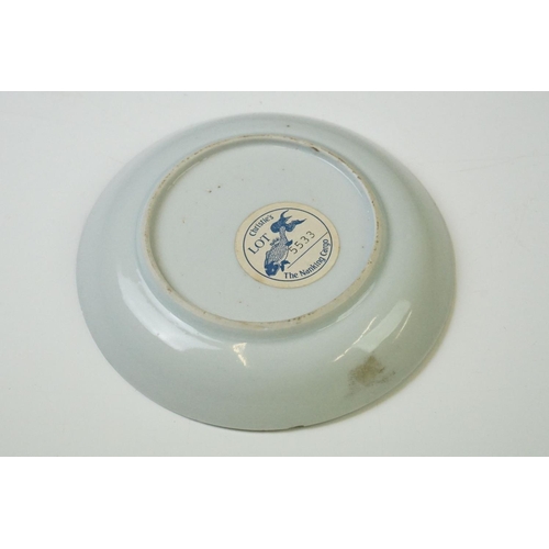 73 - Chinese Nanking Cargo blue and white porcelain saucer, circa 1750, in the 'Blue Pine' pattern, Chris... 