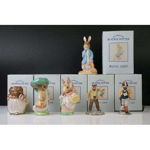 76 - Four Boxed Royal Albert ' The World of Beatrix Potter ' ceramic figures to include Peter with Red Po... 