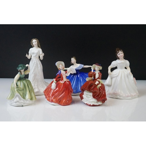 77 - Six Royal Doulton Porcelain Lady Figures to include 2 x Collectors Club Exclusives (HN 4250 Sentimen... 