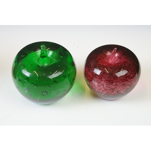 91 - Six 20th Century glass paperweights to include a faceted millefiori example, a Murano millefiori pap... 