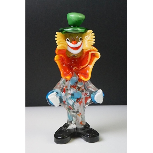 94 - Three Murano glass clowns, featuring an accordion player example (largest 28.5cm high), together wit... 