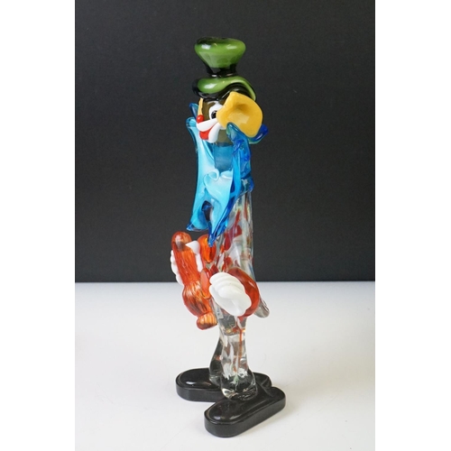 94 - Three Murano glass clowns, featuring an accordion player example (largest 28.5cm high), together wit... 