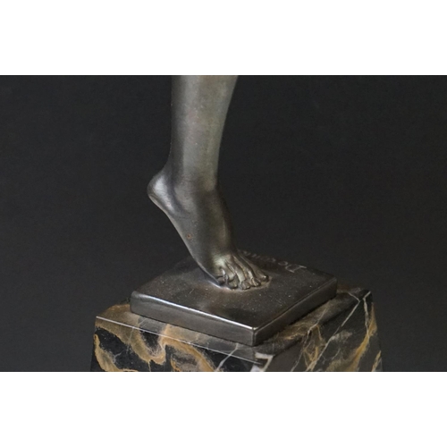 173 - Alexandre-Joseph Derenne for Max Le Verrier, Art Deco Bronze Sculpture of a Dancer titled ' Dance Pa... 