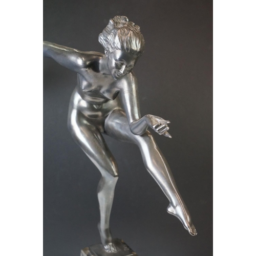 173 - Alexandre-Joseph Derenne for Max Le Verrier, Art Deco Bronze Sculpture of a Dancer titled ' Dance Pa... 