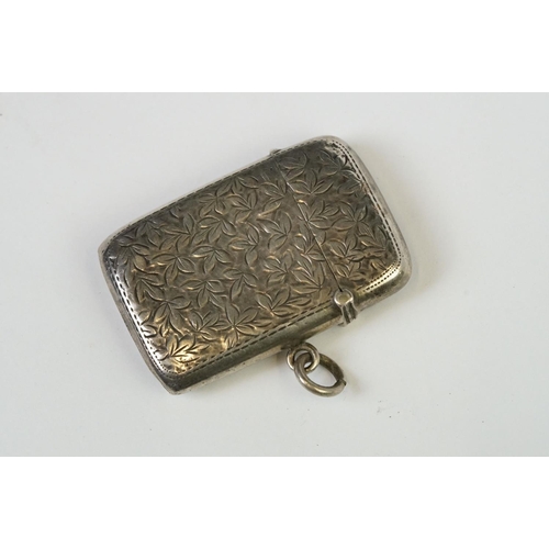 204 - A fully hallmarked sterling silver vesta case together with a hallmarked silver cased pocket watch w... 