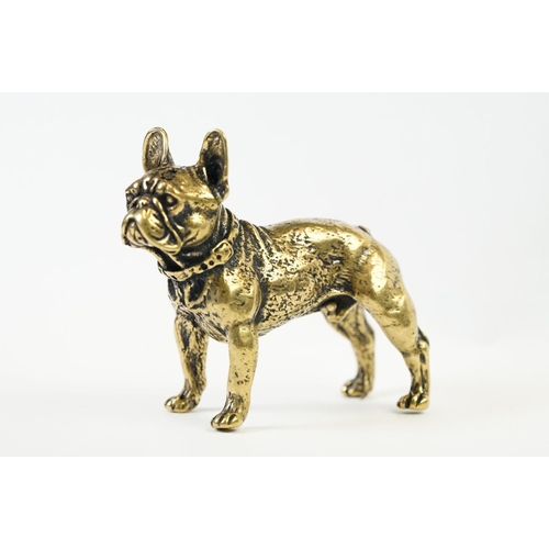 206 - An ornamental brass figure of a French bulldog.