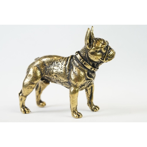 206 - An ornamental brass figure of a French bulldog.