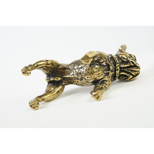 206 - An ornamental brass figure of a French bulldog.