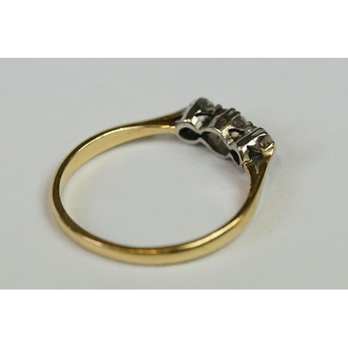 223 - 18ct Yellow Gold Three Stone Diamond Ring