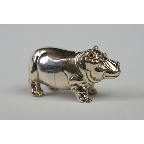 225 - Silver Hippo figure