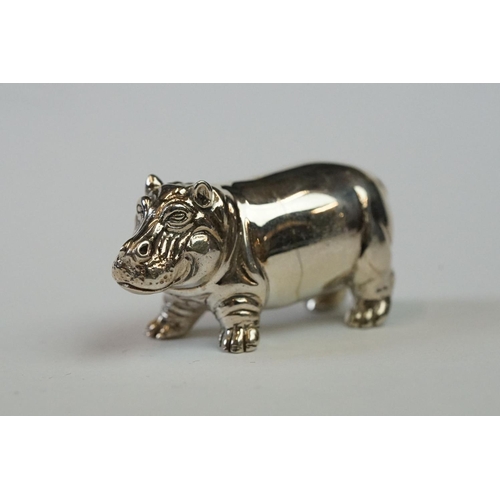 225 - Silver Hippo figure