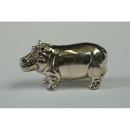 225 - Silver Hippo figure