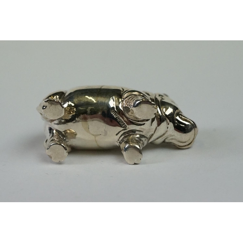 225 - Silver Hippo figure