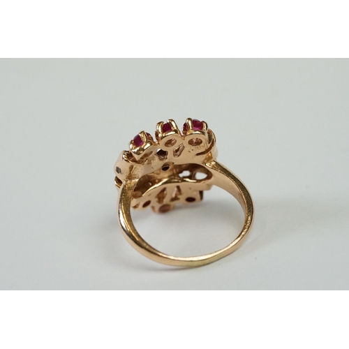 228 - 14ct Yellow Gold Ruby and Diamond Ring