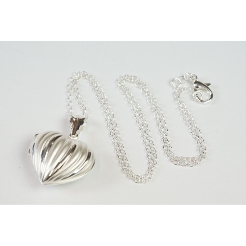 230 - Silver Heart shaped Photo Locket