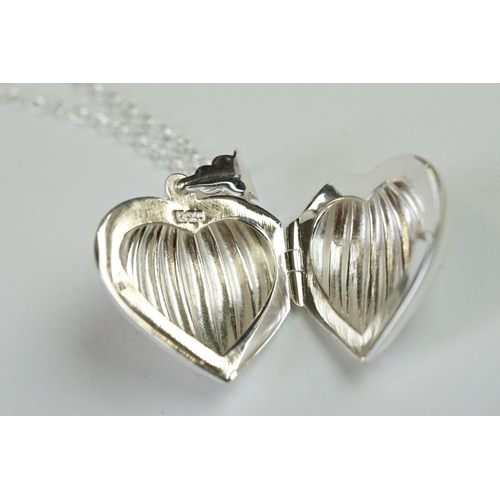 230 - Silver Heart shaped Photo Locket