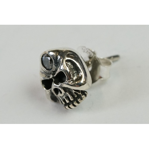 235 - Pair of Silver Skull Headed Stud Earrings