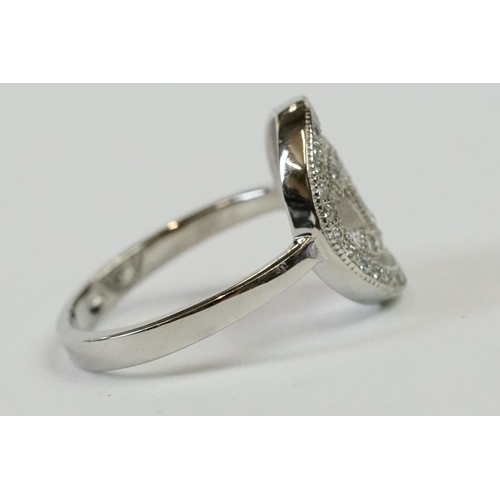 240 - Silver and CZ designer style Dress Ring