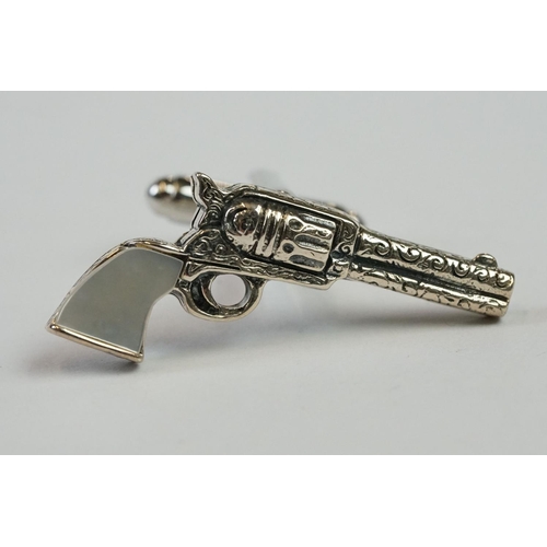 244 - Pair of Silver Gun / Pistol Cufflinks