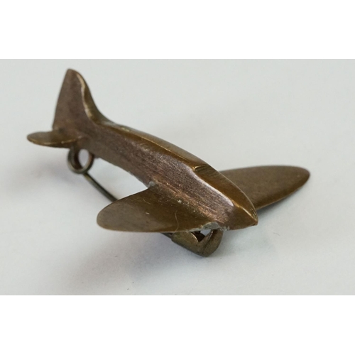 248 - World War II Copper Penny Spitfire Brooch