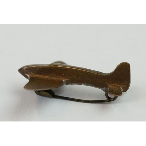 248 - World War II Copper Penny Spitfire Brooch