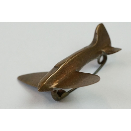 248 - World War II Copper Penny Spitfire Brooch