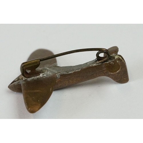 248 - World War II Copper Penny Spitfire Brooch