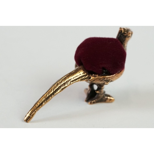 253 - Brass cased Pheasant Pincushion