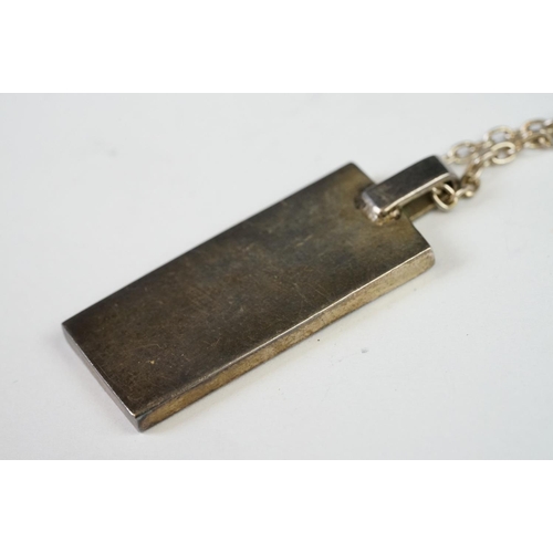 259 - A vintage fully hallmarked sterling silver ingot pendant with necklace