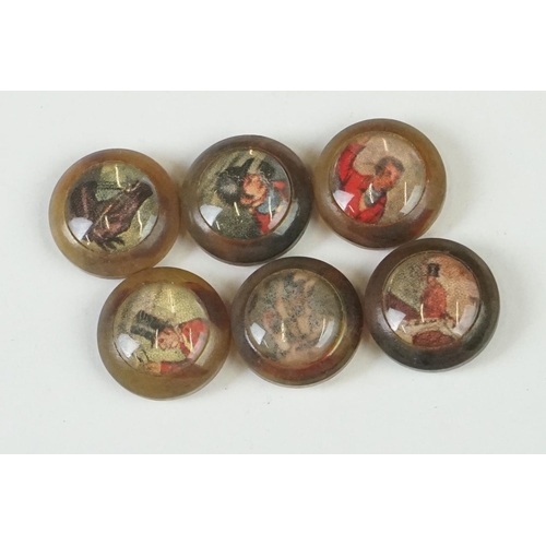 214 - A small collection of antique buttons to include portrait examples.