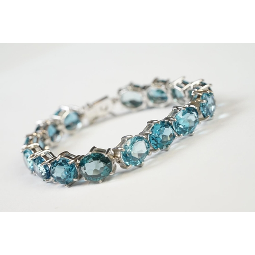 262 - Silver and Blue Topaz Bracelet