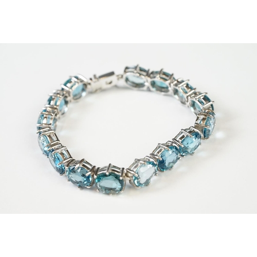 262 - Silver and Blue Topaz Bracelet