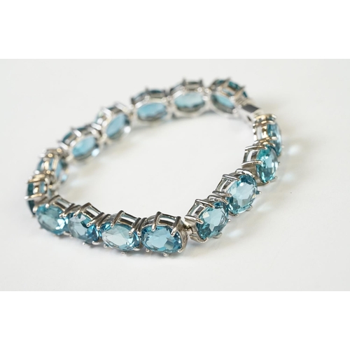 262 - Silver and Blue Topaz Bracelet