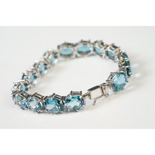 262 - Silver and Blue Topaz Bracelet