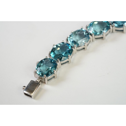 262 - Silver and Blue Topaz Bracelet