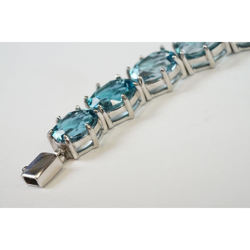 262 - Silver and Blue Topaz Bracelet