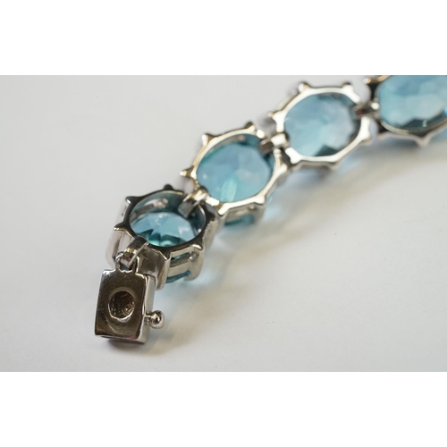 262 - Silver and Blue Topaz Bracelet