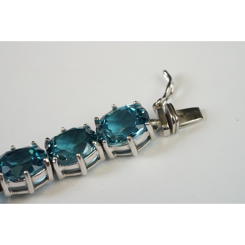 262 - Silver and Blue Topaz Bracelet