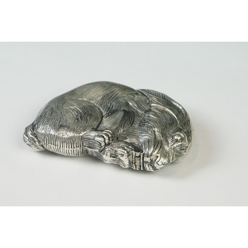 220 - Silver Plated Vesta Case in the form of a rabbit