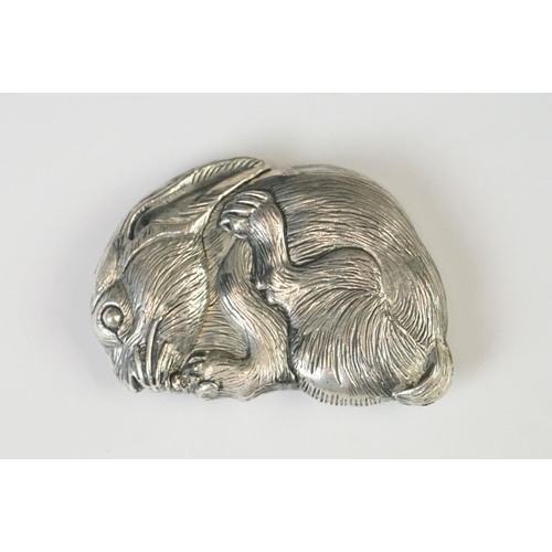 220 - Silver Plated Vesta Case in the form of a rabbit