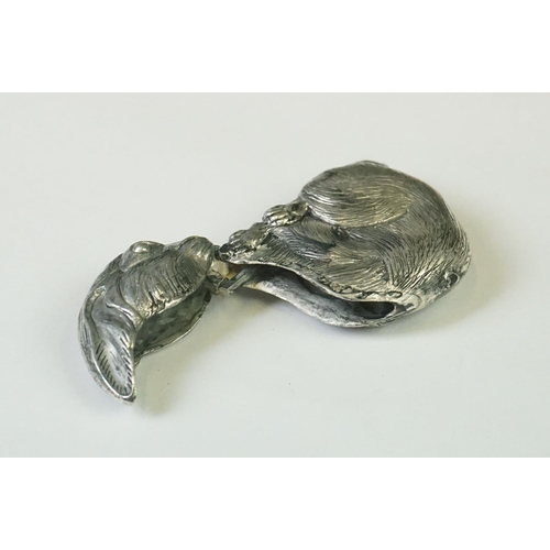 220 - Silver Plated Vesta Case in the form of a rabbit