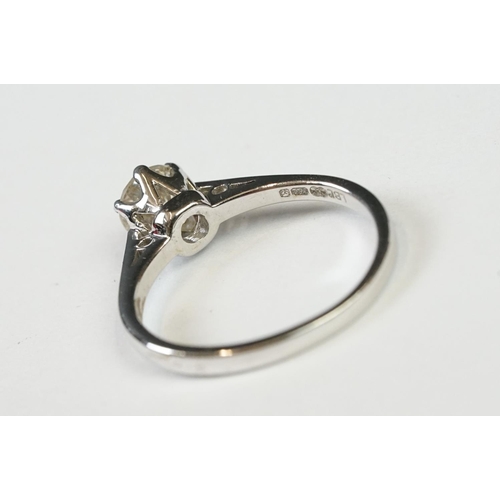 263 - 18ct White Gold Single Stone Diamond Ring of 70 points approx.