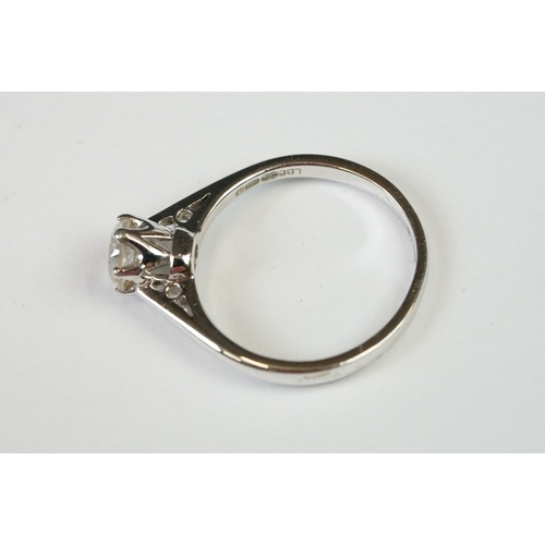 263 - 18ct White Gold Single Stone Diamond Ring of 70 points approx.