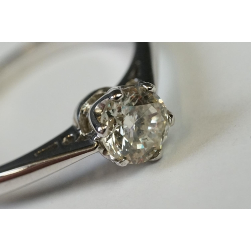 263 - 18ct White Gold Single Stone Diamond Ring of 70 points approx.